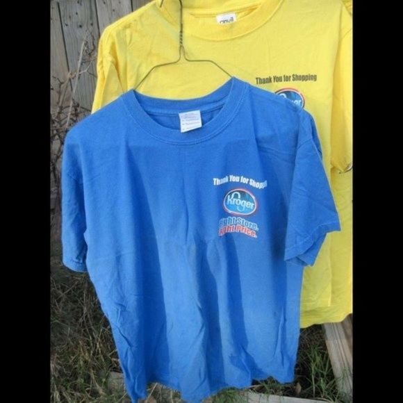 More Than 10k Ways To Save Low Price Tags Medium Blue Kroger Work T- Shirt Tee - Picture 9 of 11